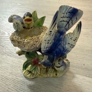 Blue Jay Ceramic Bird Figurine